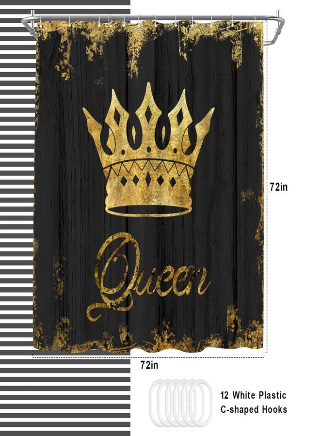 Welmeco ستارة حمام WELMECO Gold Crown، ستارة حمام للبنات، ديكور حمام، قماش بوليستر، 72 × 72 بوصة - Image 4