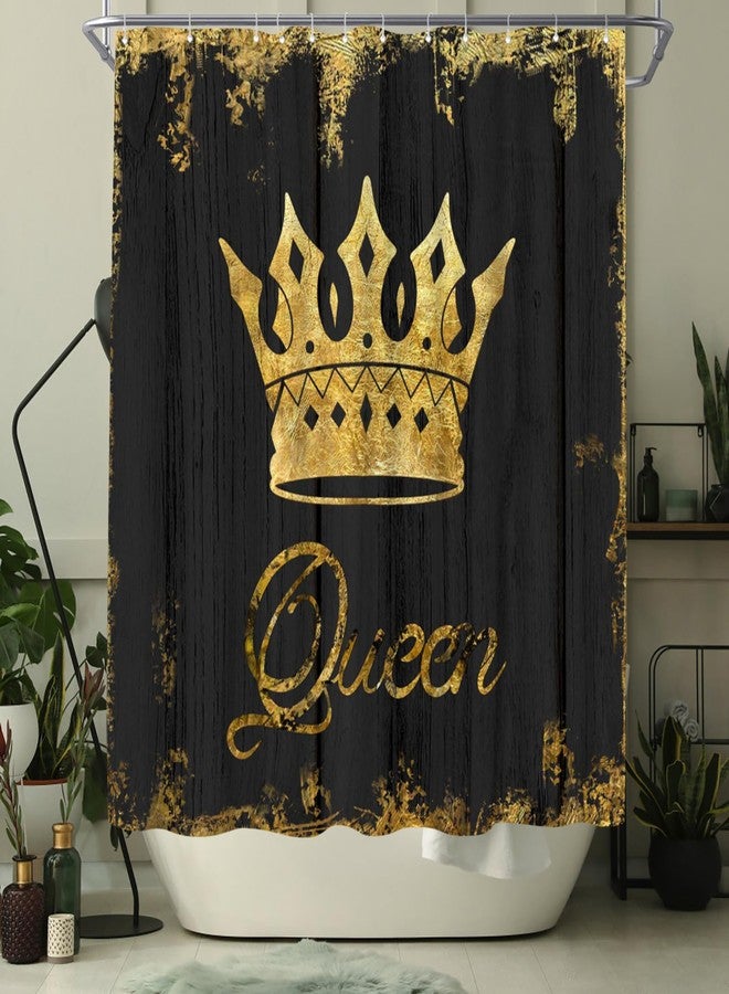 Welmeco ستارة حمام WELMECO Gold Crown، ستارة حمام للبنات، ديكور حمام، قماش بوليستر، 72 × 72 بوصة - Image 3