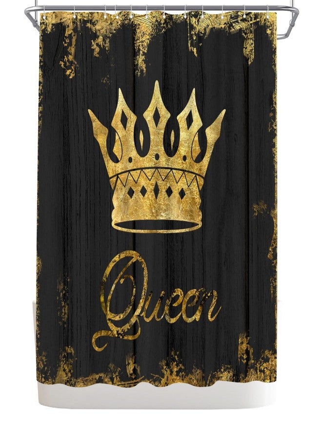 Welmeco ستارة حمام WELMECO Gold Crown، ستارة حمام للبنات، ديكور حمام، قماش بوليستر، 72 × 72 بوصة - Image 5