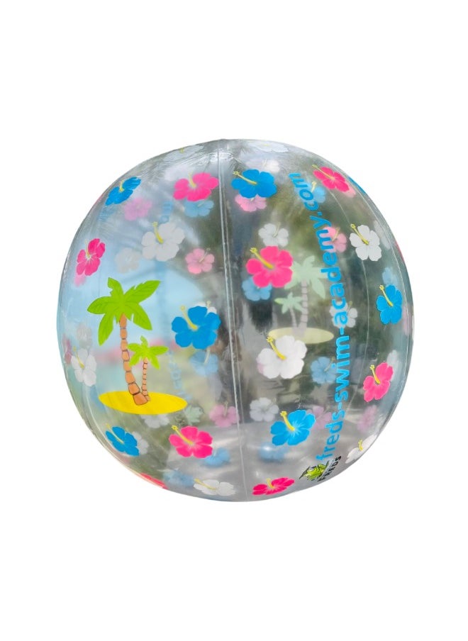 FREDS SWIM ACADEMY FREDS SWIM ACADEMY Water Ball (Hibiscus Design) Inflatable Beach Ball, Ideal as a Waterproof Toy for Children at the Pool, Beach or Sea, Robust and Durable, Diameter 40 cm  - Image 3