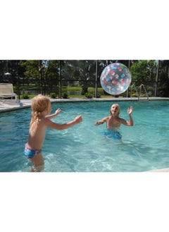 FREDS SWIM ACADEMY FREDS SWIM ACADEMY Water Ball (Hibiscus Design) Inflatable Beach Ball, Ideal as a Waterproof Toy for Children at the Pool, Beach or Sea, Robust and Durable, Diameter 40 cm  - Image 1