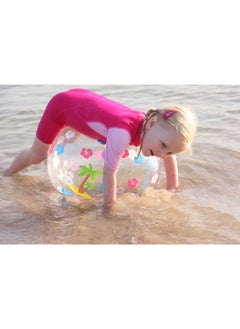 FREDS SWIM ACADEMY FREDS SWIM ACADEMY Water Ball (Hibiscus Design) Inflatable Beach Ball, Ideal as a Waterproof Toy for Children at the Pool, Beach or Sea, Robust and Durable, Diameter 40 cm  - Image 2