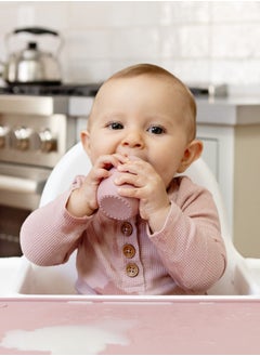 ezpz ezpz Tiny Placemat - 6 Months+ (Blush) - Non-Slip, 100% Silicone Placemat for Toddlers and Babies - Fits on Most Highchair Trays - Rolls-Up - Dishwasher Safe  - Image 2