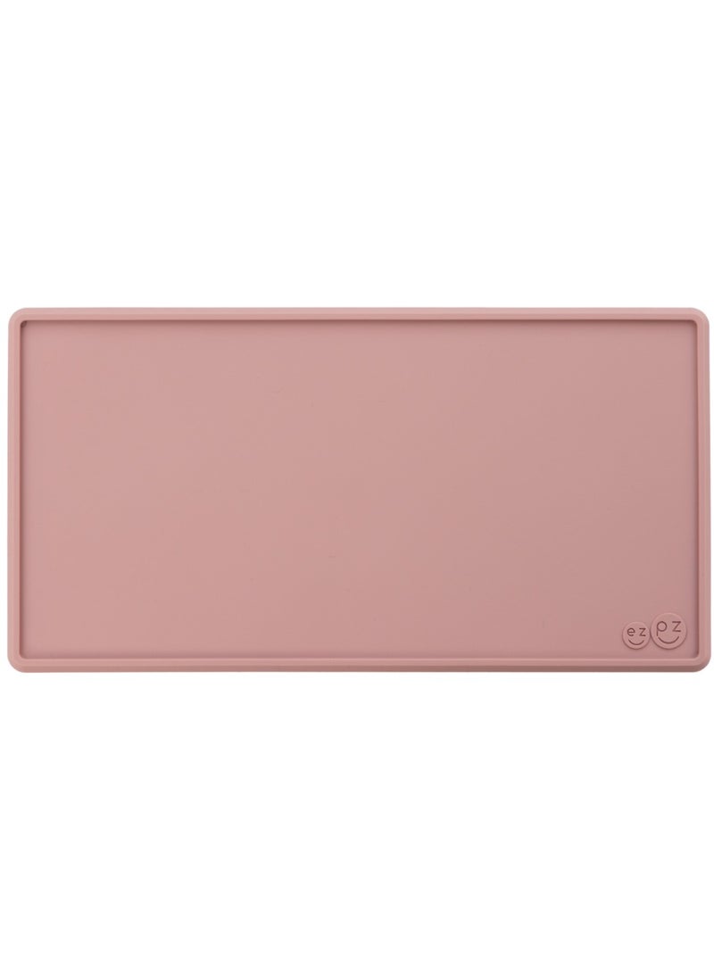 ezpz ezpz Tiny Placemat - 6 Months+ (Blush) - Non-Slip, 100% Silicone Placemat for Toddlers and Babies - Fits on Most Highchair Trays - Rolls-Up - Dishwasher Safe  - Image 1
