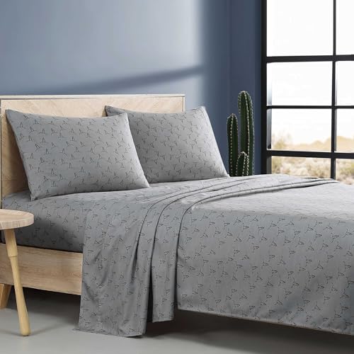 Wrangler King Size Sheet Set UltraSoft WrinkleResistant Bedding for Year Round Comfort Deep Pockets Bed Sheets with Matching Fitted Sheet Pillowcases Steer Skulls Grey - Image 3