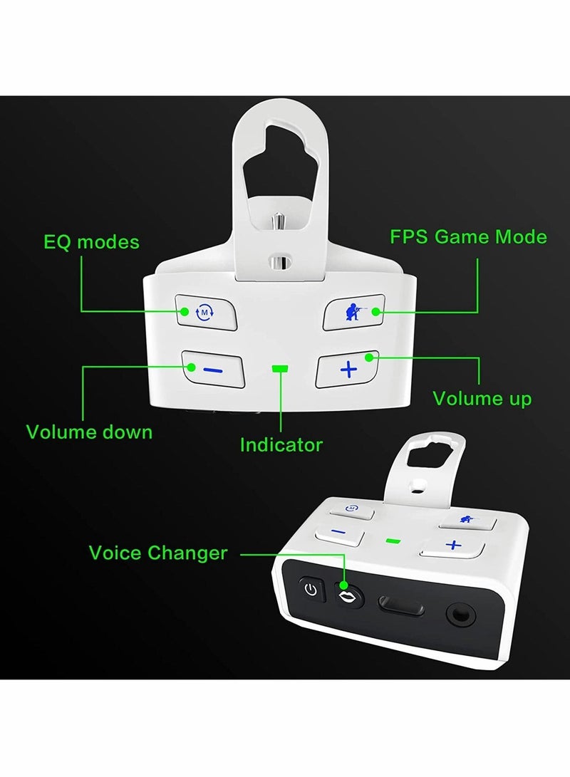 Y&D Stereo Headset Adapter for PS5 Controller, Superhuman Hearing, Game & Chat Mix, Sound Enhancer Support 3.5 mm Audio Jack/Type-C Jack Headphones-White - Image 2