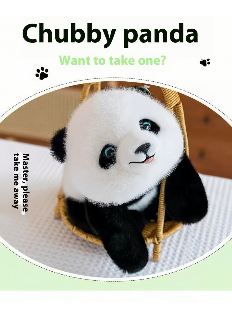 Simulation of giant panda Huahua plush toy, 30 cm long, female star of the panda world, lying down, the best gift - Image 5