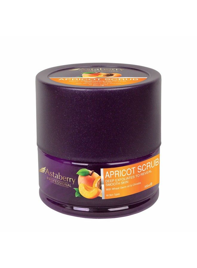 Astaberry Professional Apricot Scrub For Deep Exfoliates 500Ml Goodness Of Wheat Germ & Chiraita ; Removes Dead Epithelial Cells ; Blackhead Removal ; Smooth Skin & Skin Renewal - Image 1