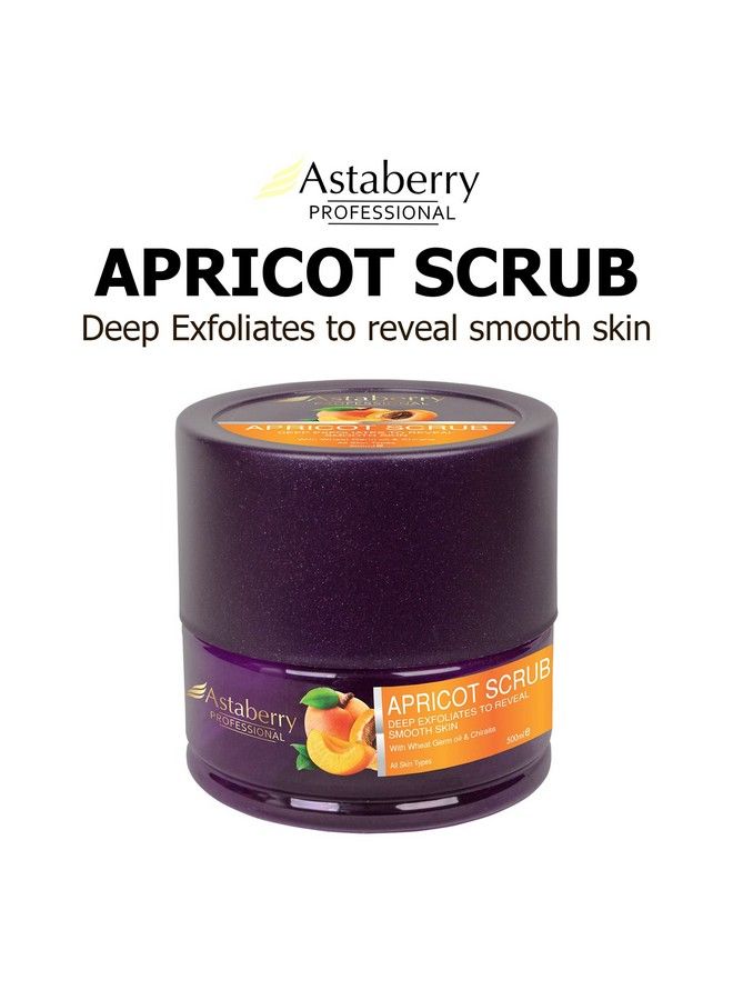 Astaberry Professional Apricot Scrub For Deep Exfoliates 500Ml Goodness Of Wheat Germ & Chiraita ; Removes Dead Epithelial Cells ; Blackhead Removal ; Smooth Skin & Skin Renewal - Image 3