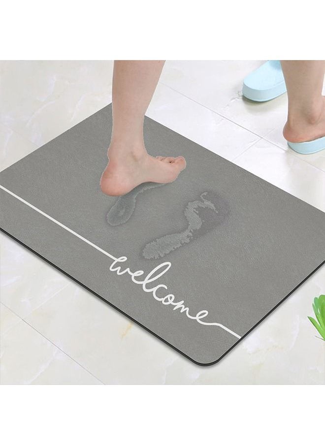 Z UO midi E الدياتومايت حصيرة حوض الاستحمام سريعة التجفيف دش زلة ، حجر حصيرة سوبر ماص الكلمة حصيرة الحمام ، مستطيل ( رمادي )  - Image 1