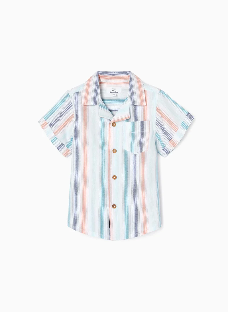 زيبي Striped Cotton Shirt for Baby Boys