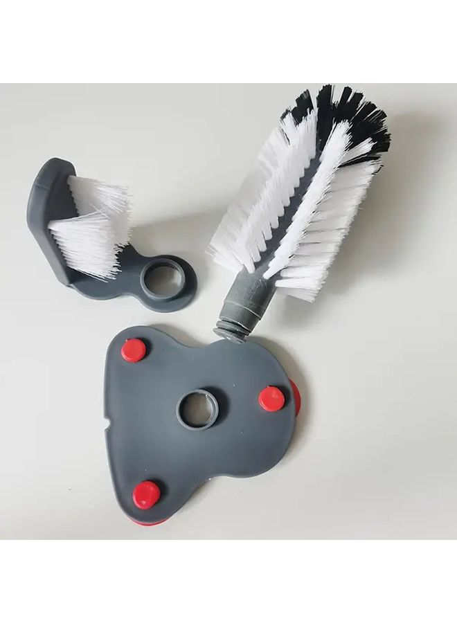 3 Head Cup Brush With Suction Cup Base Heavy Duty PVC Nylon Bristles Removable Brush Heads - Image 4