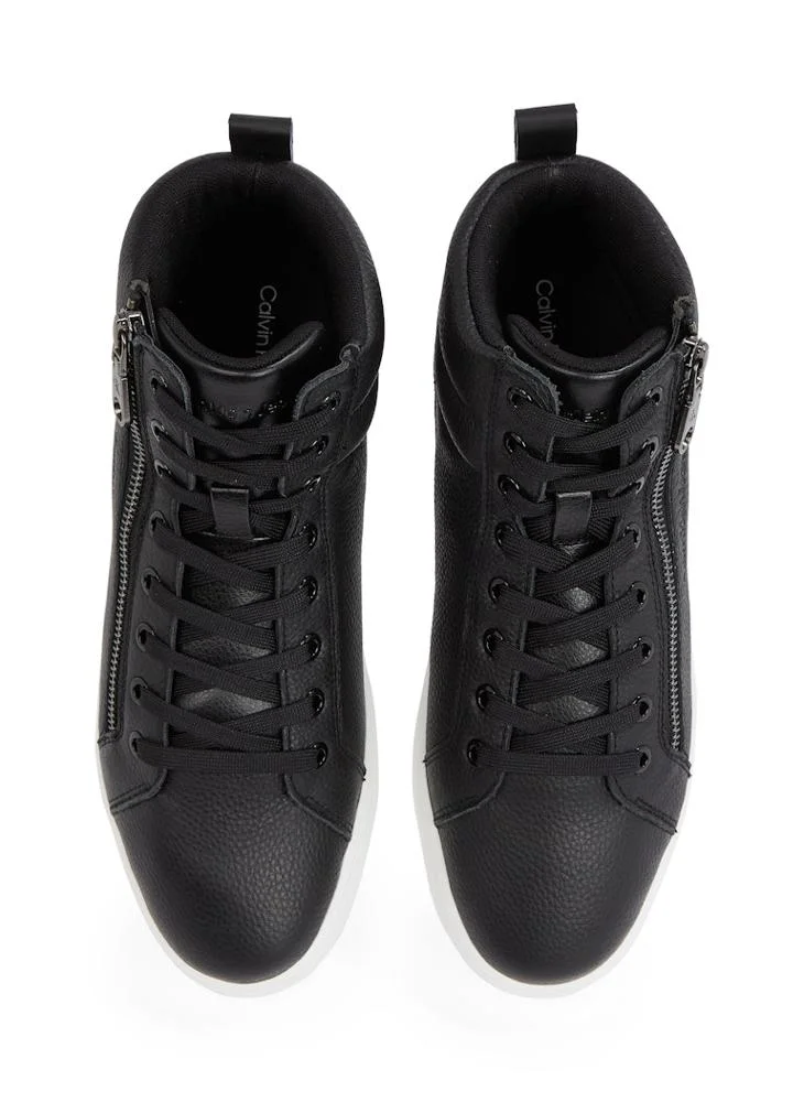 Calvin Klein Jeans CLASSIC CUPSOLE LEATHER ZIP MID TRAINERS