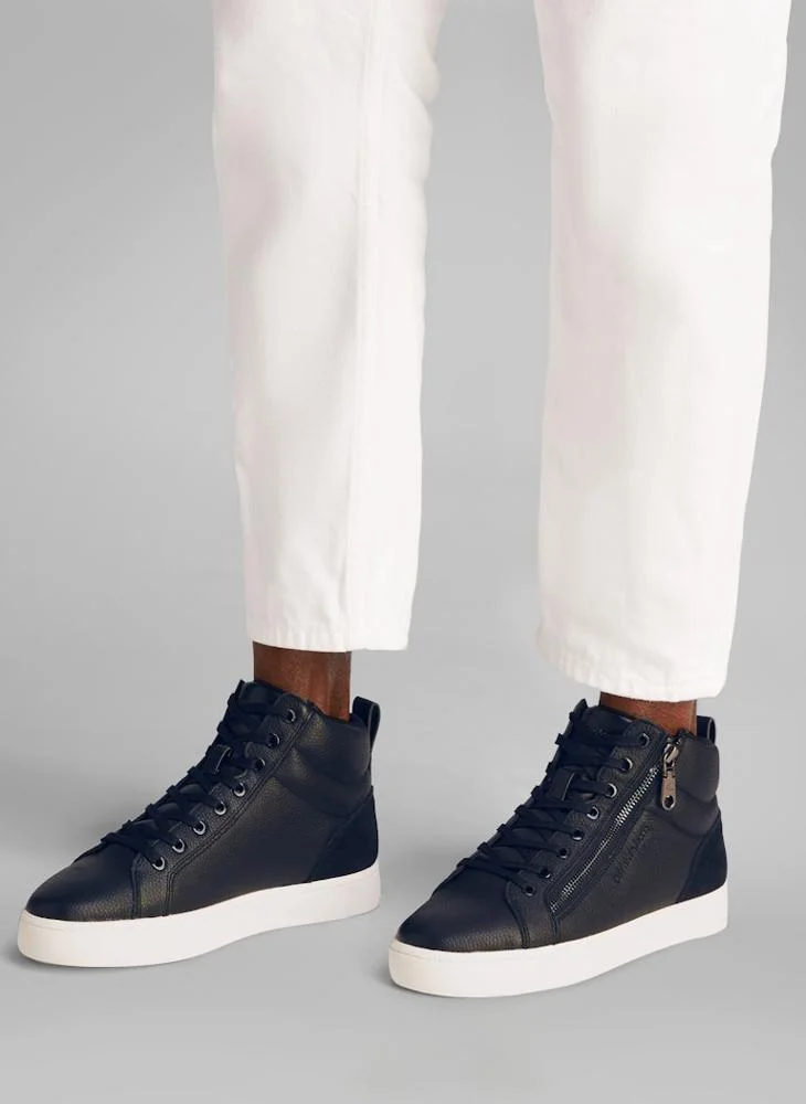 Calvin Klein Jeans CLASSIC CUPSOLE LEATHER ZIP MID TRAINERS