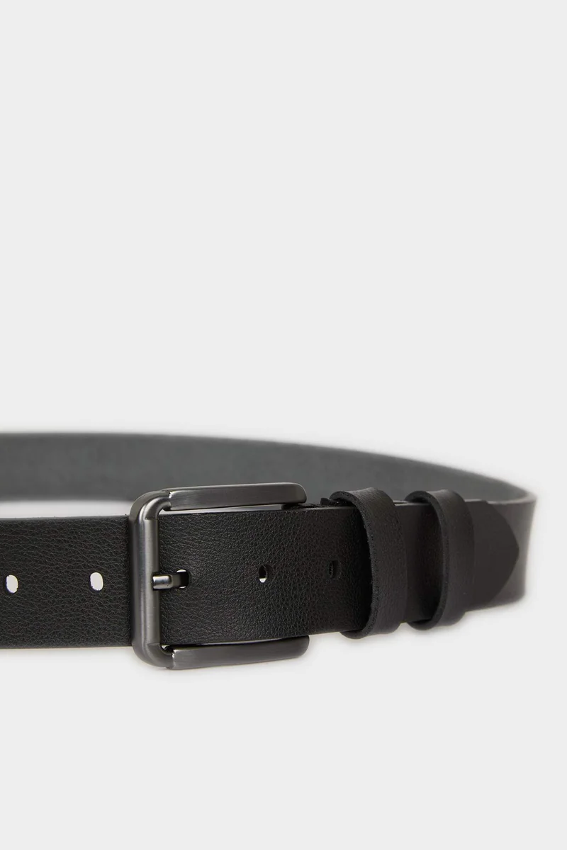 ديفاكتو Man Rectangle Clasp Faux Leather Jean Belt