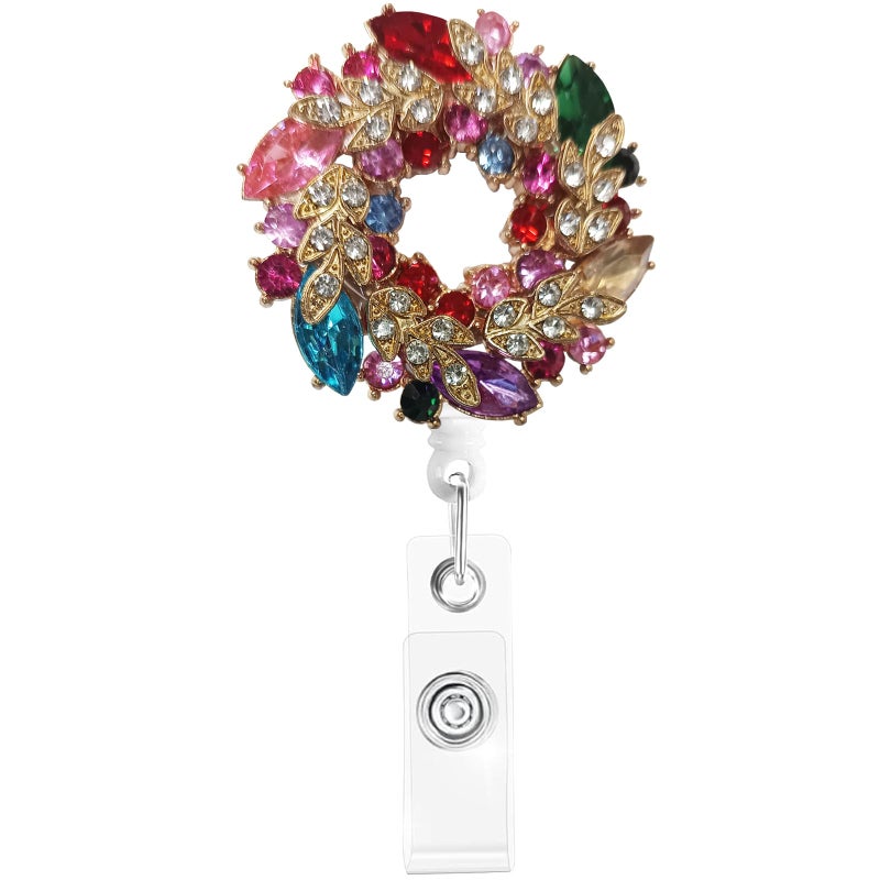 KYLELOVE Retractable Badge Holder Rhinestone Bling Nursing Badge Reels with ID Clip for Nurses Doctors Students,24 inch Retractable Cord - Image 1