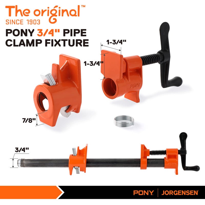 PONY 2-Pack 50 Wood Gluing Pipe Clamp Fixture for 3/4 Inch Black Pipe - Image 3