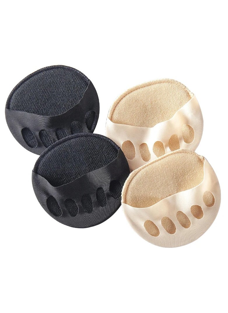 Generic - Forefoot Shoe Inserts, Comfort Toe Protection Insoles, Flexible Insoles for Bare Shoes and High Heels for Toe and Ball of Foot Pain Relief, Soft Breathable Cushions (Black) - Image 1