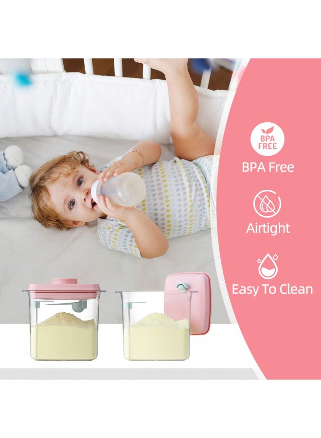 Ankou Formula Container - 1700ml Airtight Formula Dispenser One Button Handy Milk Powder Container BPA-Free Storage Containers with Scoop and Scraper Transparent 730g - Image 3