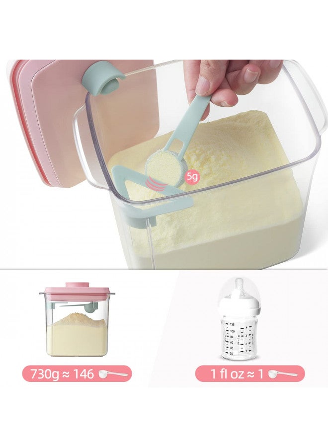 Ankou Formula Container - 1700ml Airtight Formula Dispenser One Button Handy Milk Powder Container BPA-Free Storage Containers with Scoop and Scraper Transparent 730g - Image 4
