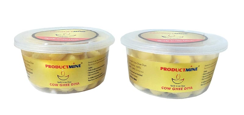 PRODUCTMINE PRODUCTMINE Pure Cow Ghee Diya 200 Diyas Cotton Wick for Puja and Special Occasions - Image 2
