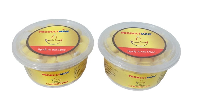 PRODUCTMINE PRODUCTMINE Pure Cow Ghee Diya 200 Diyas Cotton Wick for Puja and Special Occasions - Image 3