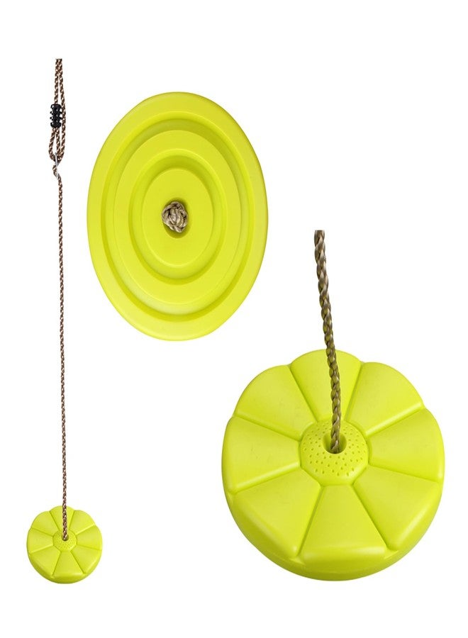 IFOYO Tree Swing Disc, Round Kids Swing Seat for Outdoor Backyard Playground, Holds 220lbs 100kg for 3 to 10 Years Kids Children, Yellow - Image 1