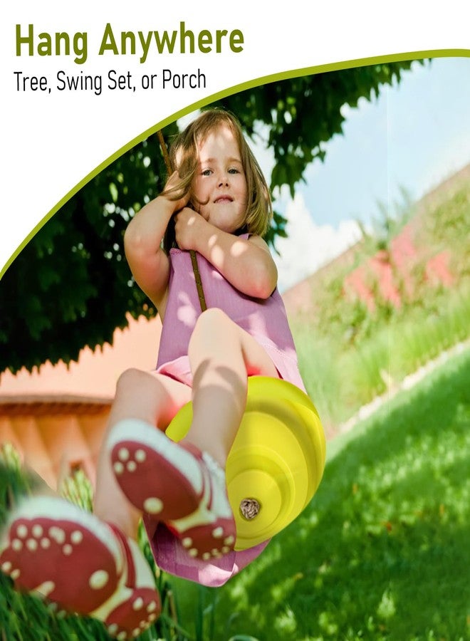 IFOYO Tree Swing Disc, Round Kids Swing Seat for Outdoor Backyard Playground, Holds 220lbs 100kg for 3 to 10 Years Kids Children, Yellow - Image 2
