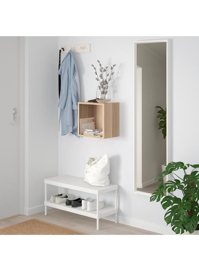 erorex Wall-Mounted Shelving Unit, White Stained Oak Effect, 35X25X35 Cm - Image 4