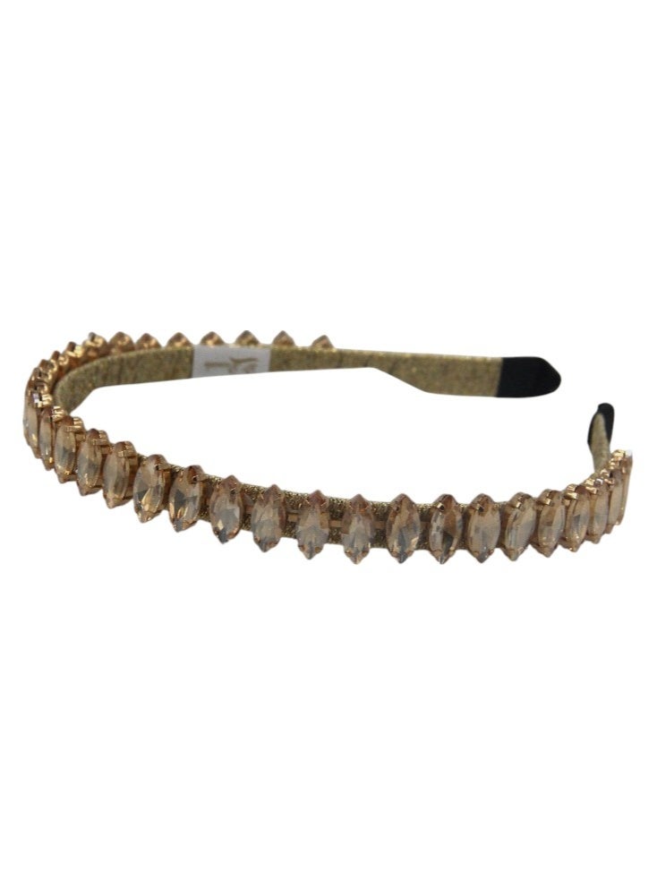 Bidani Slim Rhinestone Headband - Orange - Image 2