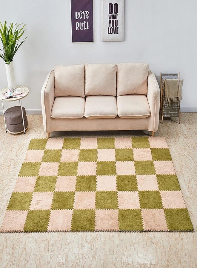 TRIVYOM Interlocking Carpet Shaggy Soft EVA Foam Mats || Babies Puzzle Interlocking Play Mats for Crawling Playing Tile Mat Carpet Rug || Washable Fluffy Home Floor Tiles Protection Pad (10pc) - Image 2