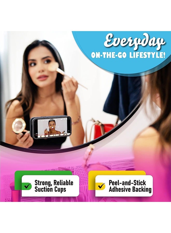 HY 12 Pcs 4 Color Adhesive Silicone Suction Phone Case Cover, Multipurpose Non Slip Phone Suction Cup, Universal Phone Sticky Grip, Suitable for Mirror Bathroom Home Kitchen - Image 2