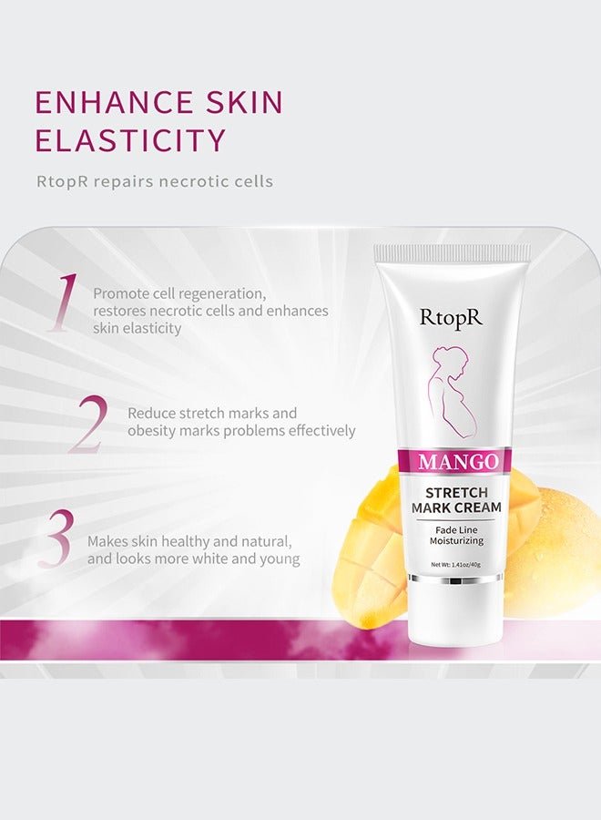 آر توب آر كريم ندوب الحمل المانجو لإصلاح علامات التمدد للأمومة يعزز مرونة الجلد ، ويمكن أن يعزز تجديد الخلايا ، ويصلح الخلايا الميتة ، المصممة لعلامات تمدد الأم - Image 4