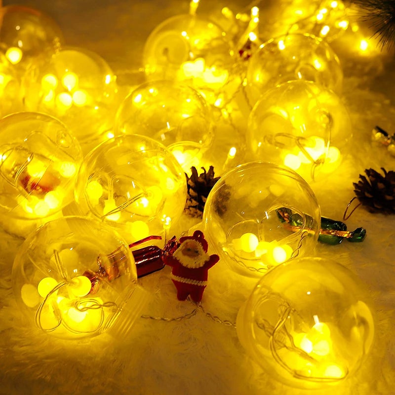 VELOCIOUS VELOCIOUS 12 Ball Sparkling 138 LED Curtain String Lights 8 Modes Fairy Globe Curtain Lights for Diwali Christmas Wedding Outdoor Indoor Wall Decor Warm White Wish Ball Light  - Image 3