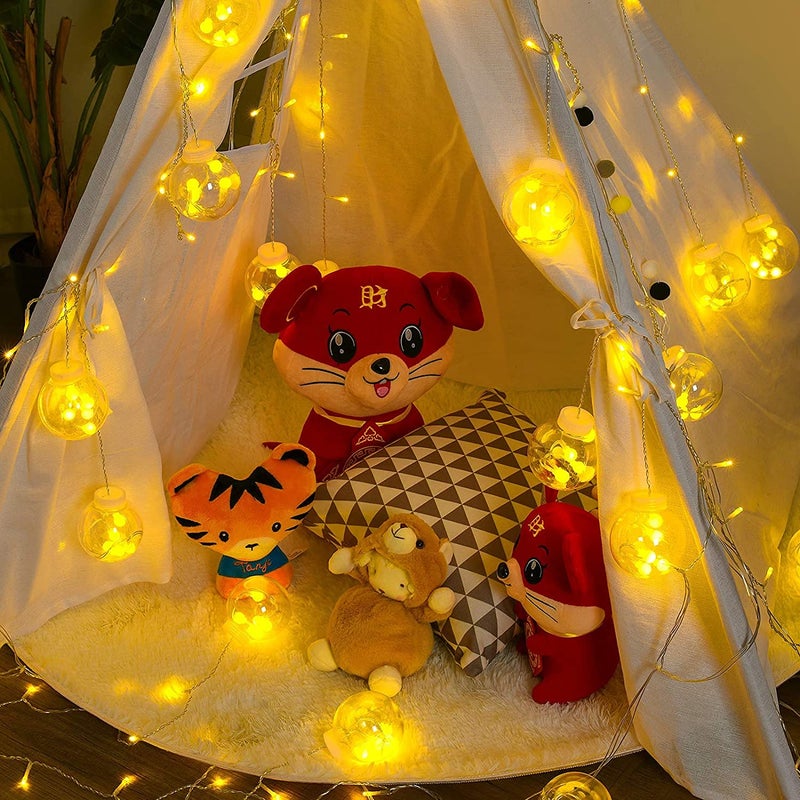 VELOCIOUS VELOCIOUS 12 Ball Sparkling 138 LED Curtain String Lights 8 Modes Fairy Globe Curtain Lights for Diwali Christmas Wedding Outdoor Indoor Wall Decor Warm White Wish Ball Light  - Image 4