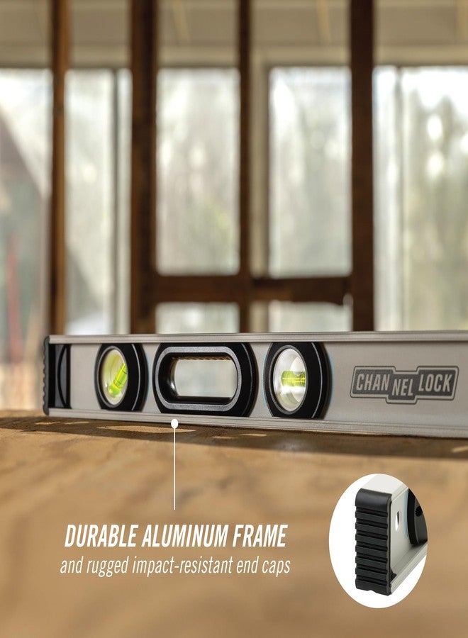 CHANNELLOCK 24-Inch, Professional-Grade Aluminum I-Beam Level with 3 Vials, 5100-0024 - Image 4