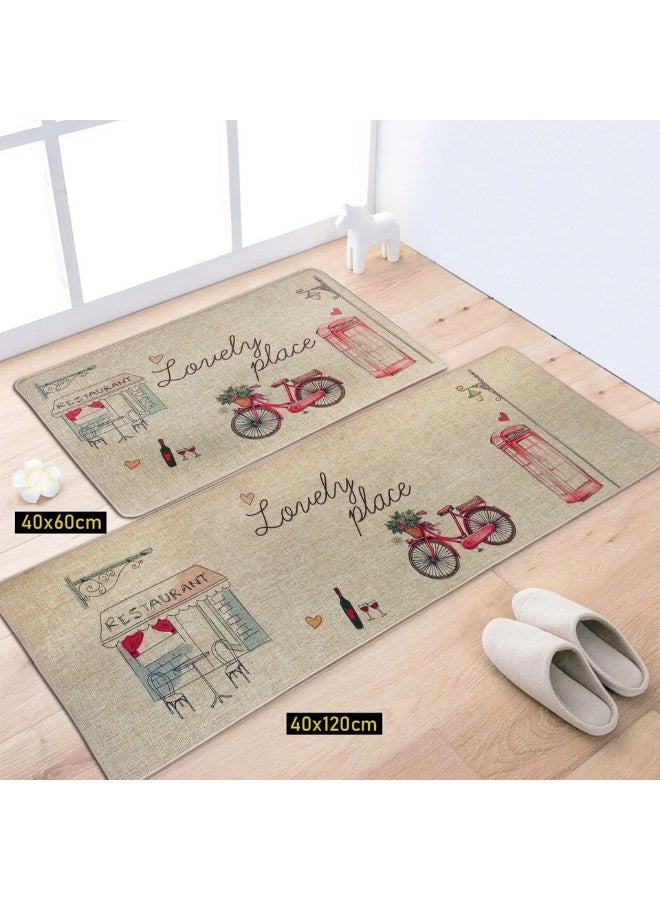 كيتشينو Kitcheno Anti-Fatigue Kitchen Mat Set, 2 Pieces, Non-Slip Kitchen Mats, Padded Kitchen Rugs and Carpets, Waterproof, Comfortable Standing Mat, Suitable for Kitchen, Home Office, Kitchen Sink - Image 4