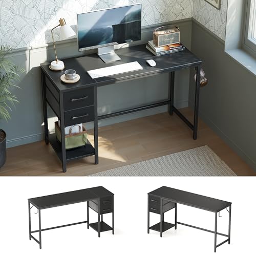 CubiCubi CubiCubi Computer Desk with 2 Drawers 40 Inch Small Home Office Desk Study Writing Table Black 