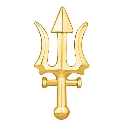 Mahi Gold Plated Mahadev Shiva Trishul Designer Brooch for Men (BP1101050G) - Image 1