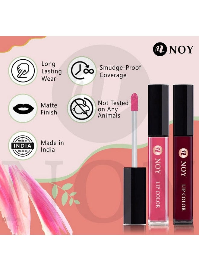 NOY 100% Waterproof Pure Matte Liquid Lipstick For Precise Application Multicolors For Girls And Fit Any Festivals (Set Of 6) #YN157 - Image 3