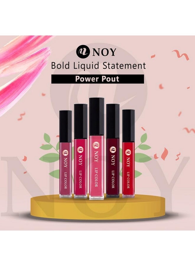 NOY 100% Waterproof Pure Matte Liquid Lipstick For Precise Application Multicolors For Girls And Fit Any Festivals (Set Of 6) #YN157 - Image 2