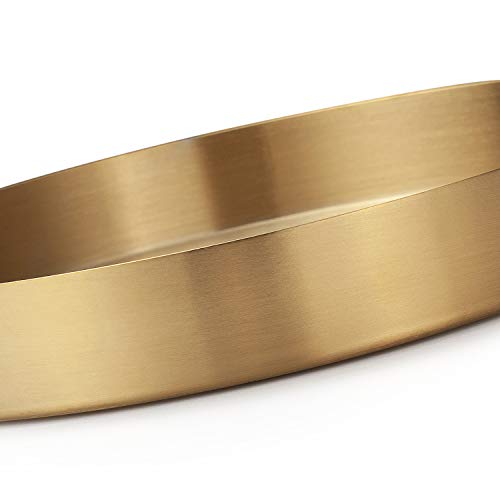 IVAILEX Round Gold Tray Stainless Steel Jewelry, Make up, Candle Plate Decorative Tray (8.6 inches) - Image 3