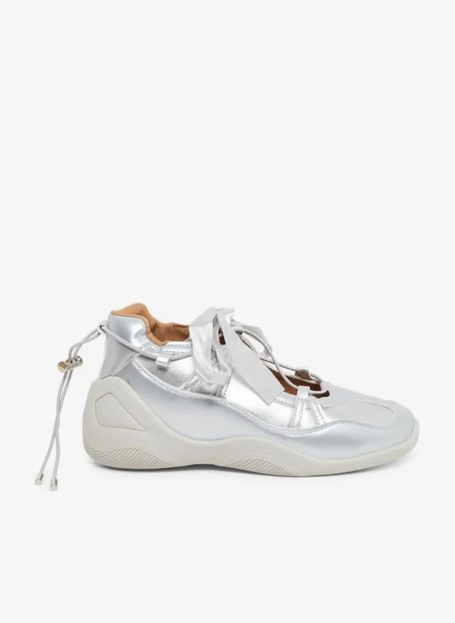 Styli Women Silver Metallic Sneakers