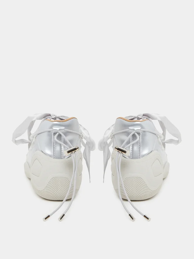 Styli silver Women Silver Metallic Sneakers for Women | Best Price UAE