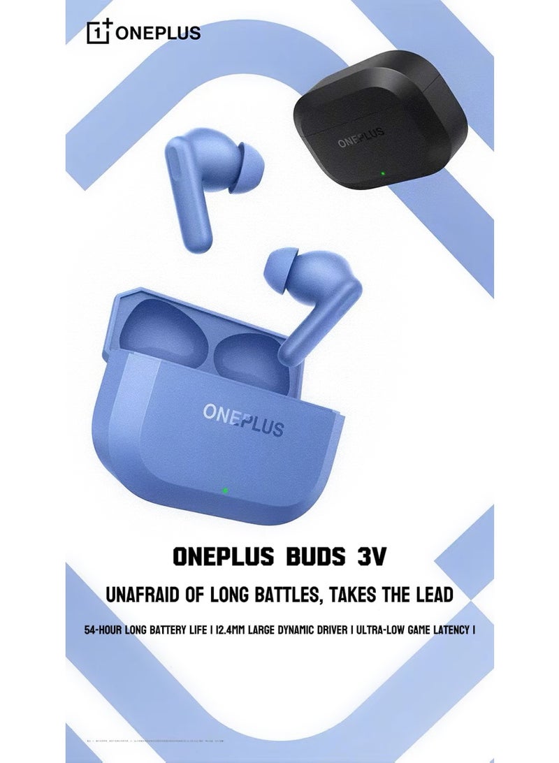 ون بلس سماعات OnePlus Buds 3V اللاسلكية السوداء - سائق كبير 12.4 مم، عمر بطارية طويل 54 ساعة، مقاومة للماء والغبار IP55 - Image 2