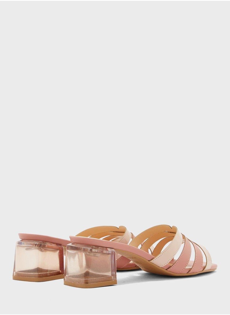 FYOR - One Strap Mid Heel Sandals - Image 1