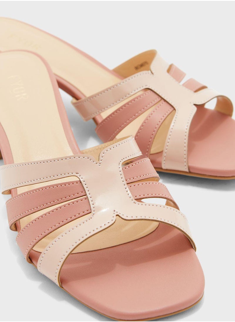 FYOR - One Strap Mid Heel Sandals - Image 1