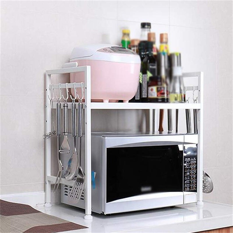 INDIAN DECOR INDIAN DECOR 35520 Kitchen Shelf Black Metal Kitchen Shelf Microwave Oven Oven Seasoning Rack Family Kitchen Storage Rack Bearing 50kg White Made in India  - Image 5