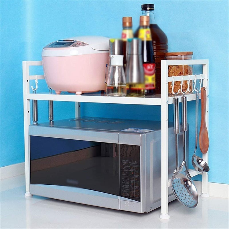 INDIAN DECOR INDIAN DECOR 35520 Kitchen Shelf Black Metal Kitchen Shelf Microwave Oven Oven Seasoning Rack Family Kitchen Storage Rack Bearing 50kg White Made in India  - Image 2
