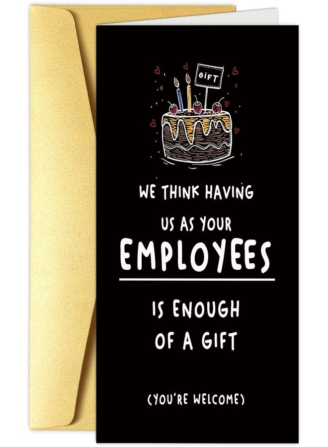 Obbyidk Funny Happy Birthday Card for Employer Leader, Birthday Card for Boss Managers, Happy Boss’s Day Card Gift, As Your Employees Is Enough of a Gift - Image 1